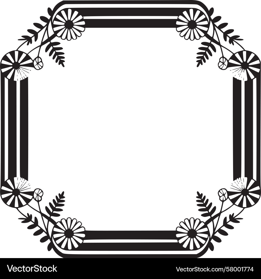 Botanical Frame Pattern Vector Image