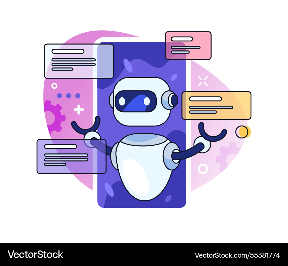 Chatbot with artificial intelligence function Chatbot with artificial intelligence function vector image