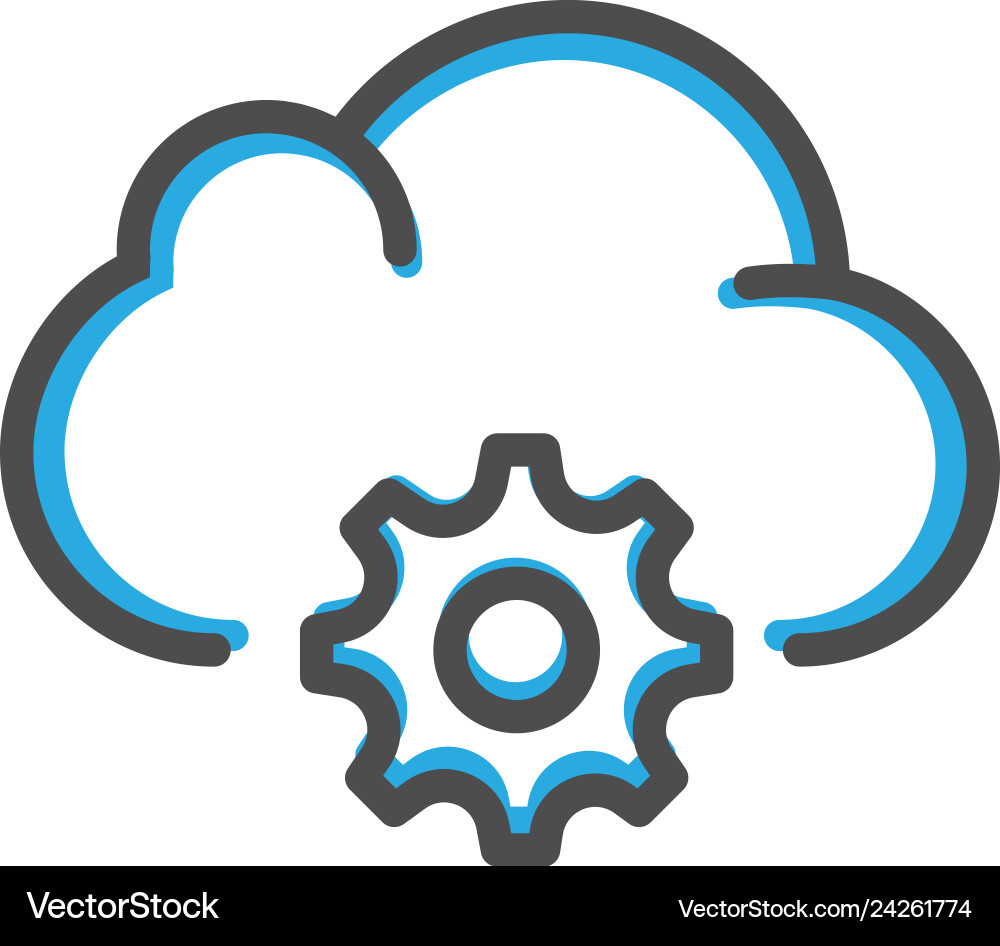 Cloud computing icon design interaction line Cloud computing icon design interaction line vector image