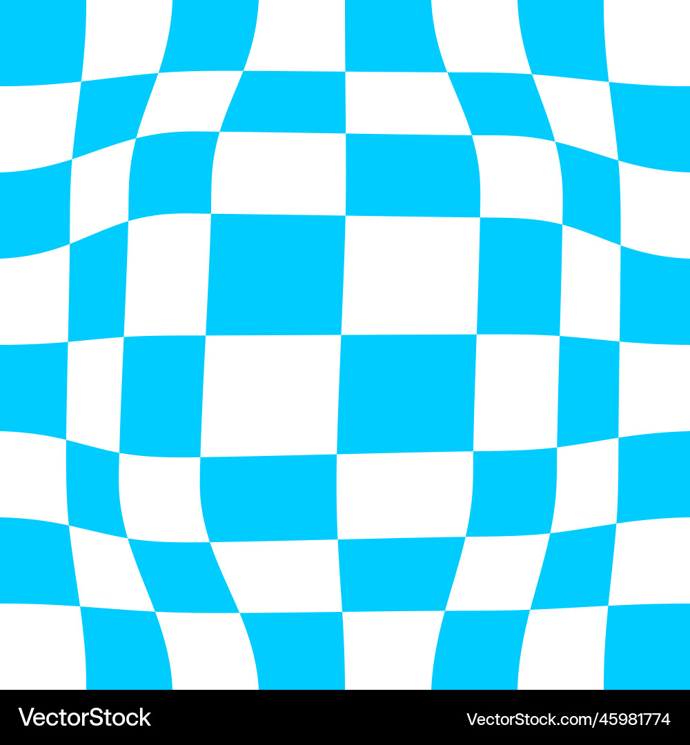 Distorted chessboard dizzy pattern with warped Distorted chessboard dizzy pattern with warped vector image