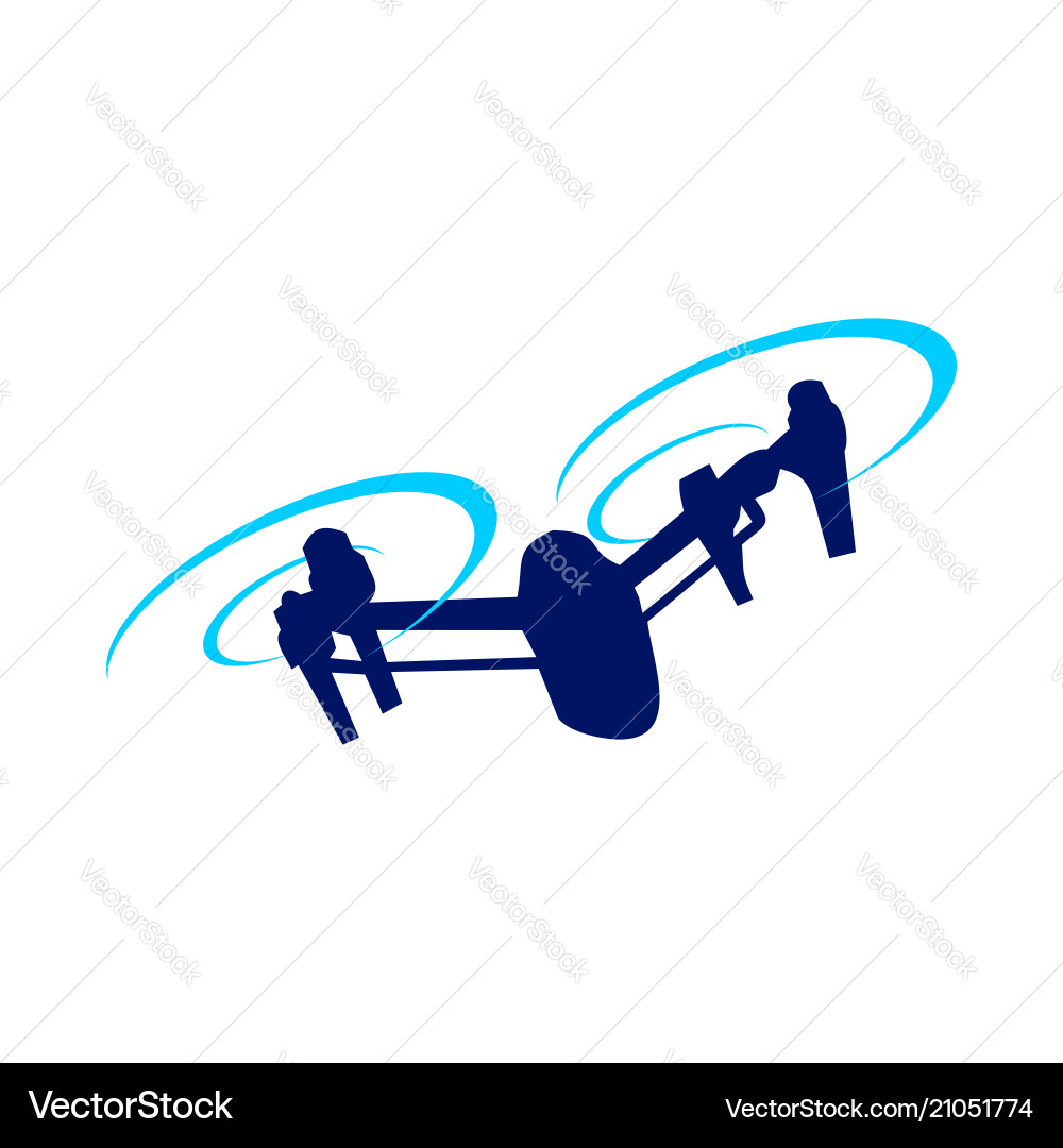 Drone attack blue symbol logo design vector image