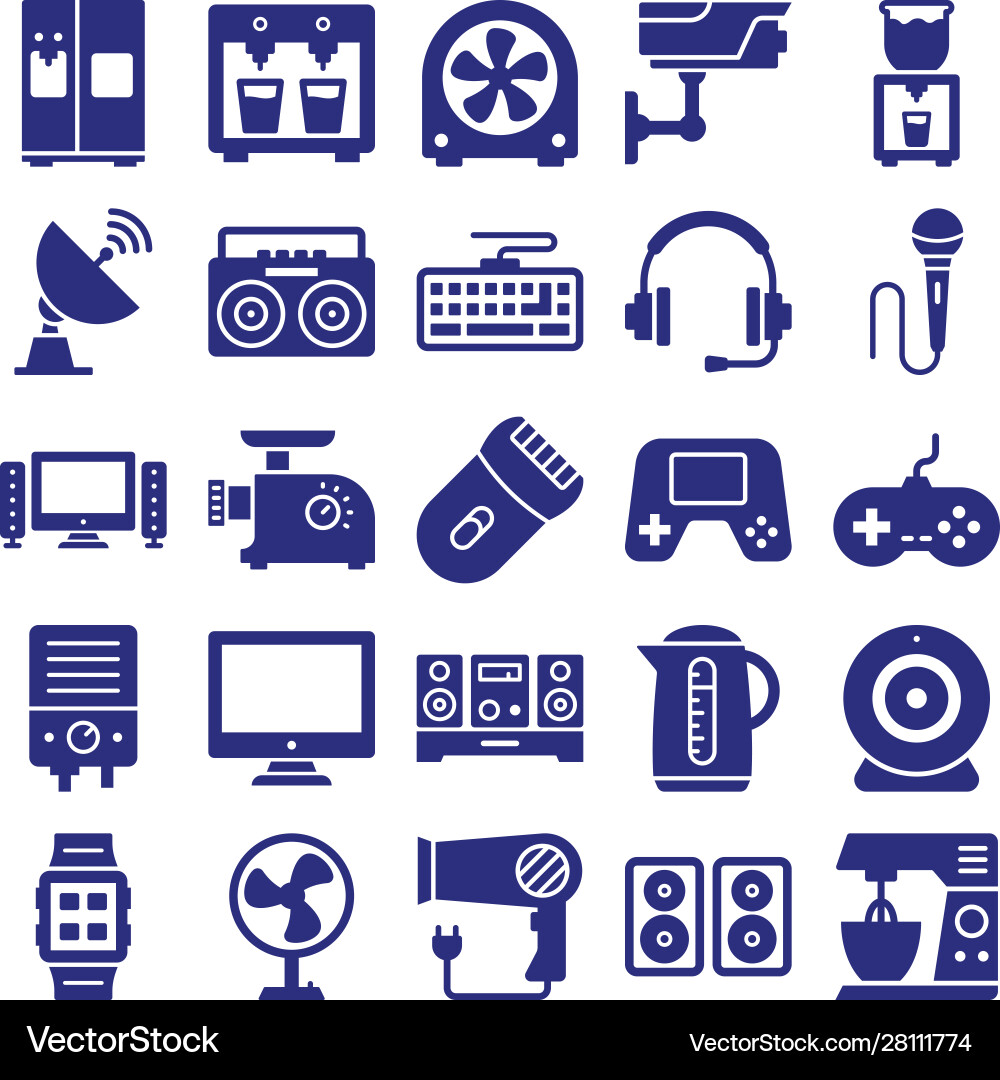 Electronics isolated icons set every singl Electronics isolated icons set every singl vector image