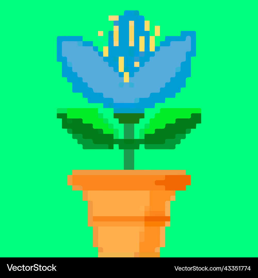 Flower in a pot pixel art and creating your own Flower in a pot pixel art and creating your own vector image