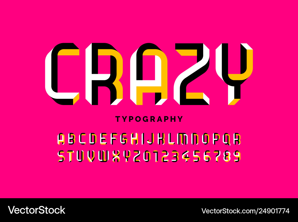 Impossible Geometry Font vector image