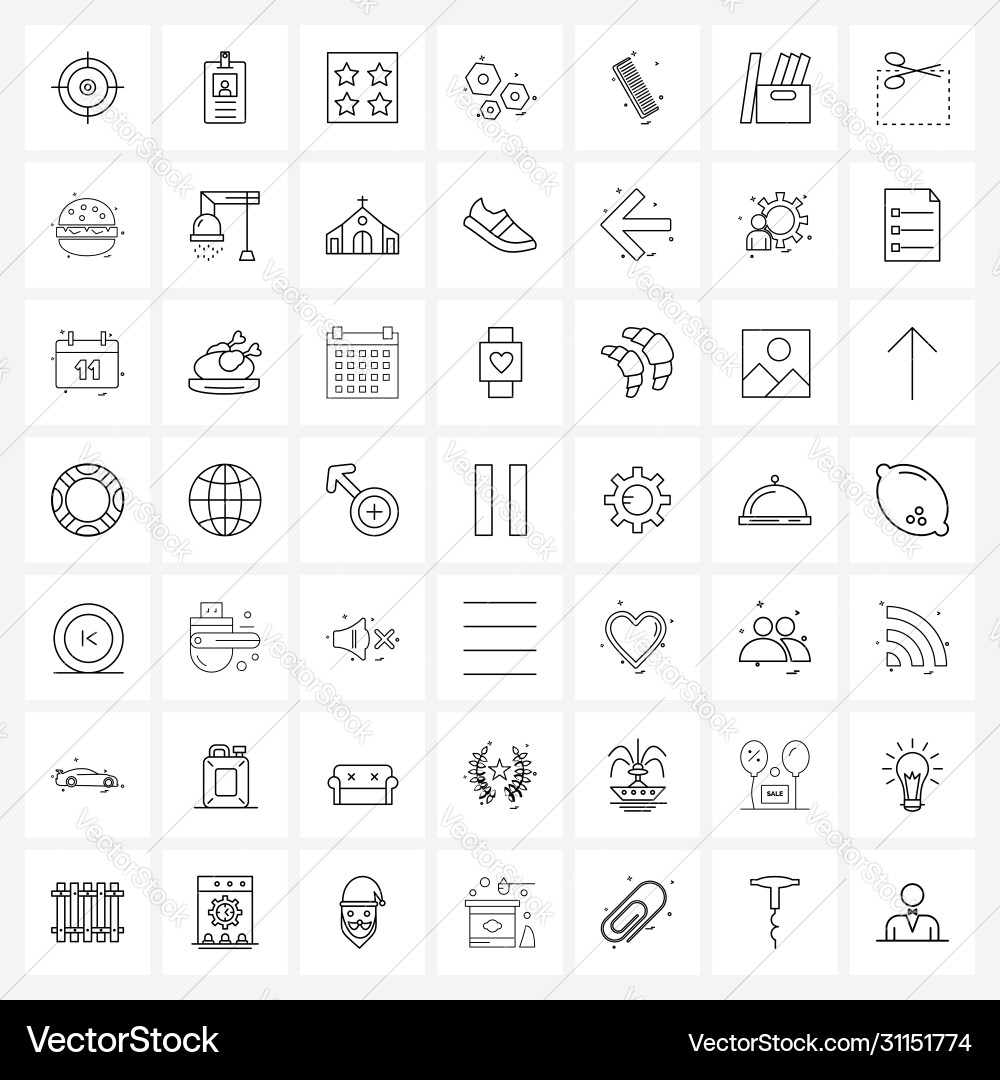 Isolated symbols set 49 simple line icons Vector Image