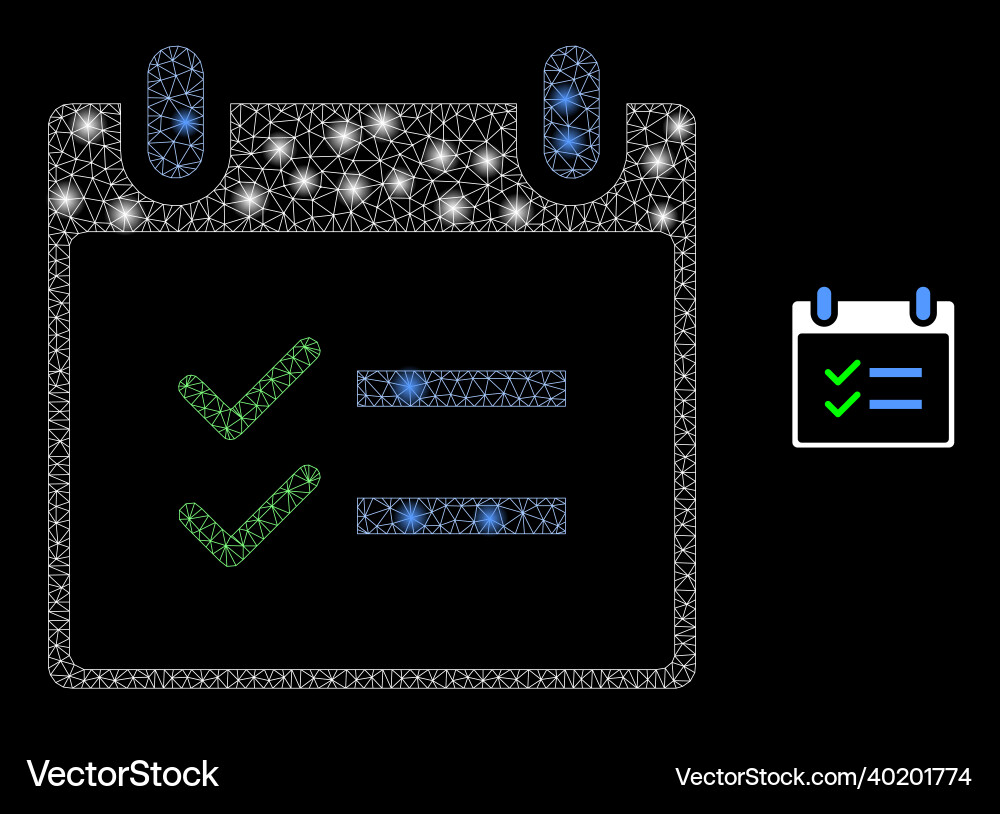 Mesh net calendar page tasks with light Mesh net calendar page tasks with light vector image