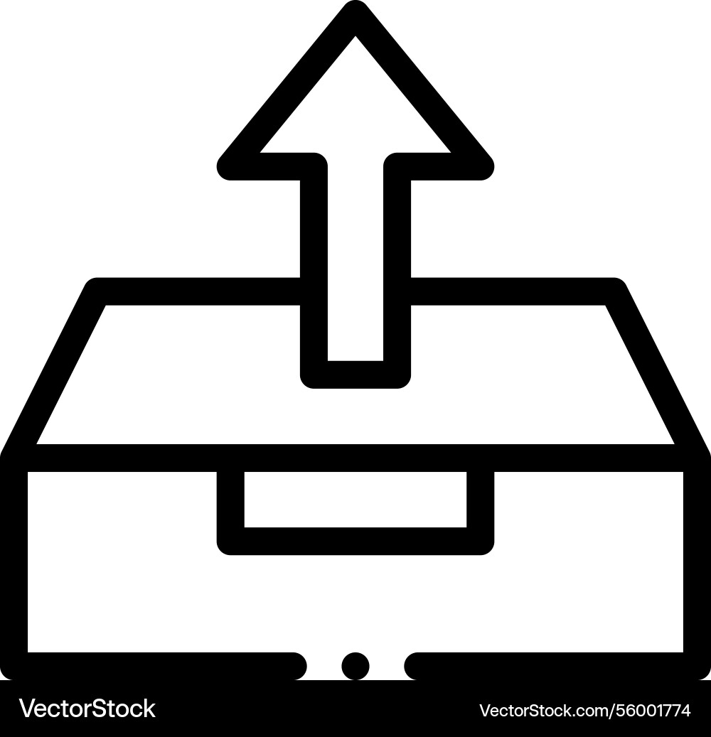 Outbox icon thin linear style design isolated Outbox icon thin linear style design isolated vector image