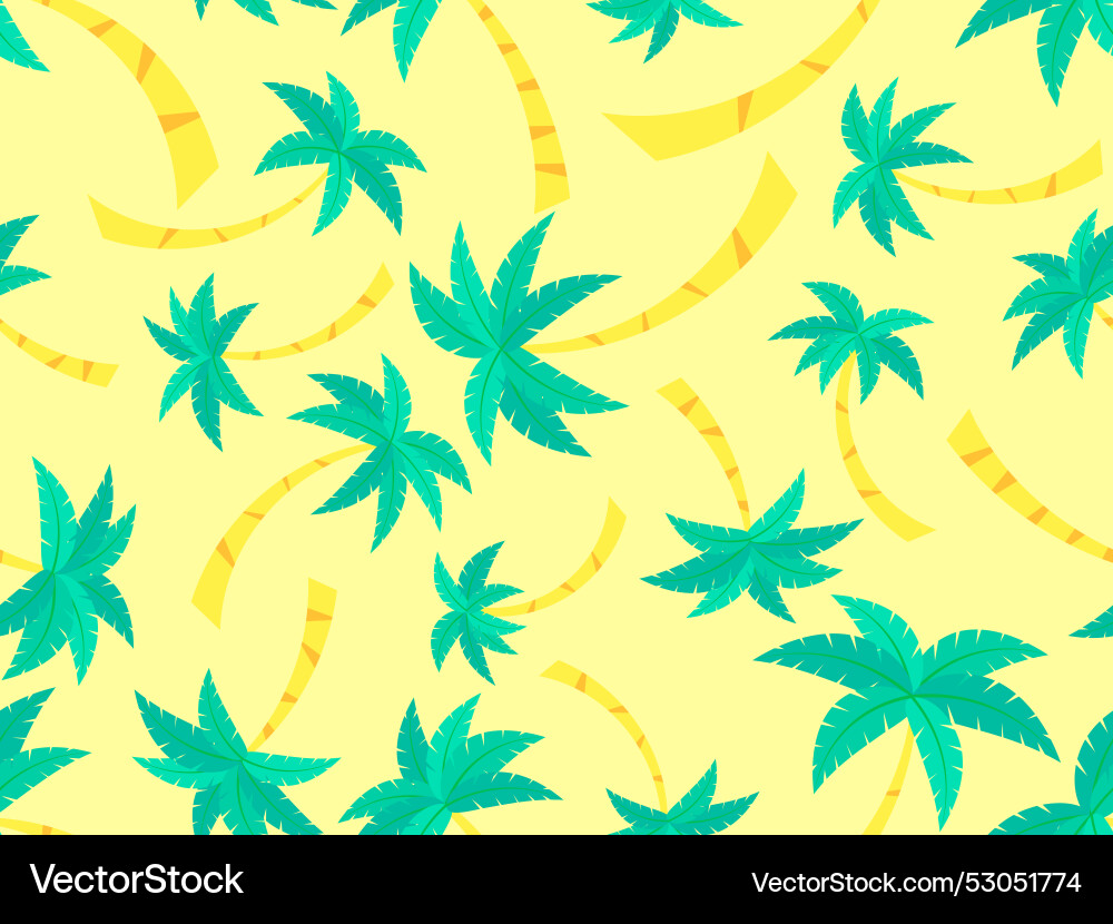 Palm trees seamless pattern summer background Vector Image