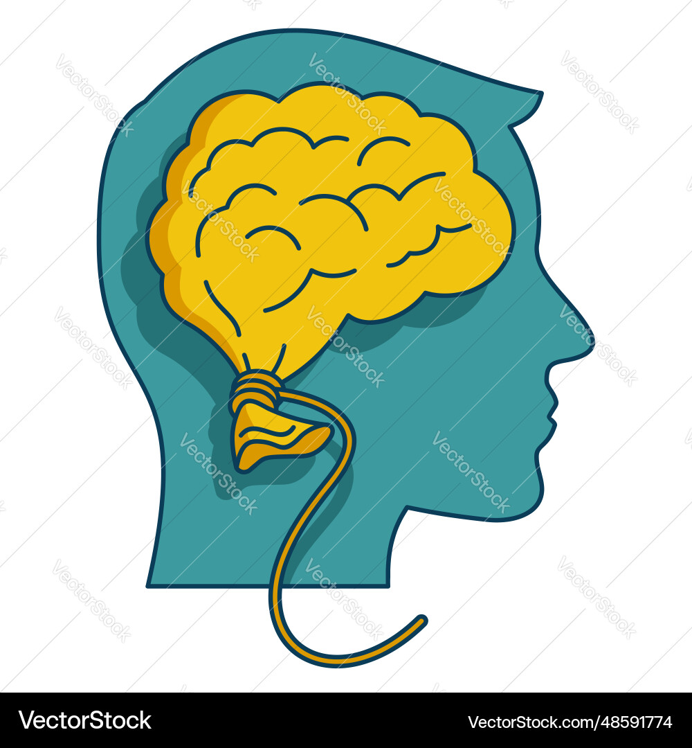 Pseudo-smart person with balloon instead of brain Pseudo-smart person with balloon instead of brain Vector Image