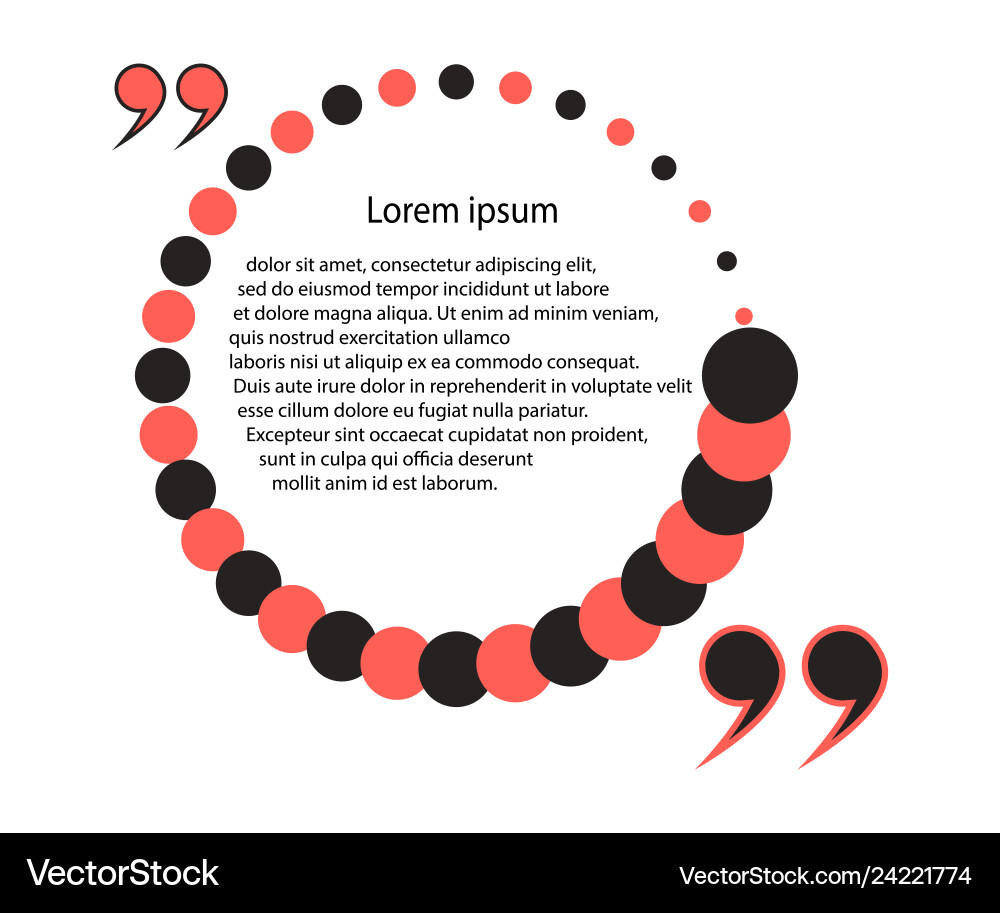 Quote template framework comments statements Quote template framework comments statements vector image