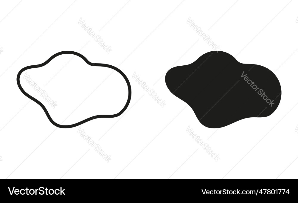 Random shape organic blob line and silhouette Random shape organic blob line and silhouette vector image