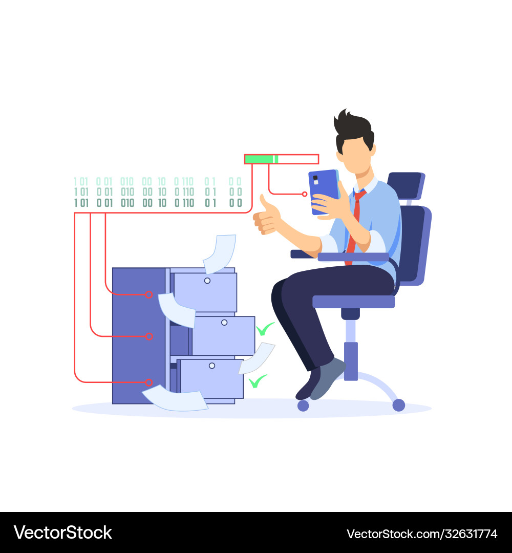 Saving memory in mobile device Vector Image