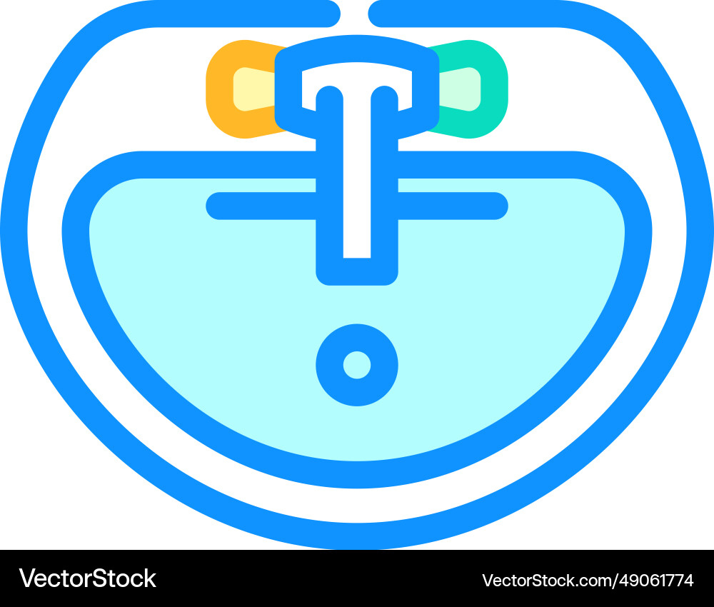 Sink top view color icon Sink top view color icon vector image