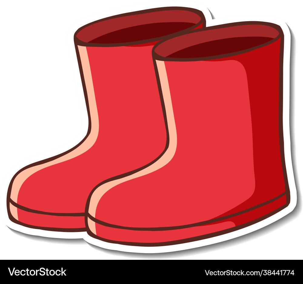 Sticker design with red boots footwear isolated Sticker design with red boots footwear isolated vector image