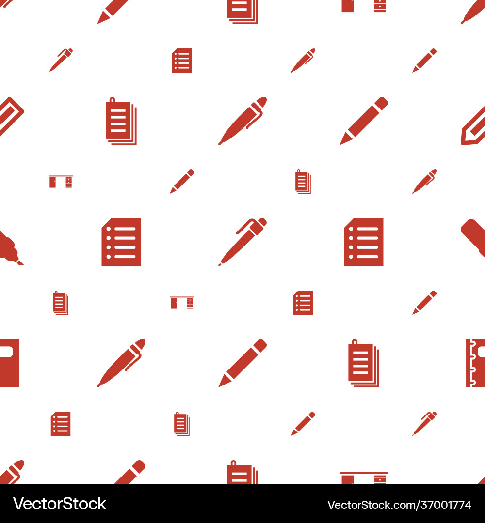 Writing icons pattern seamless white background vector image
