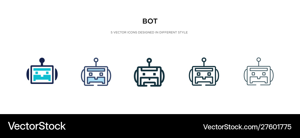 Bot icon in different style two colored vector image