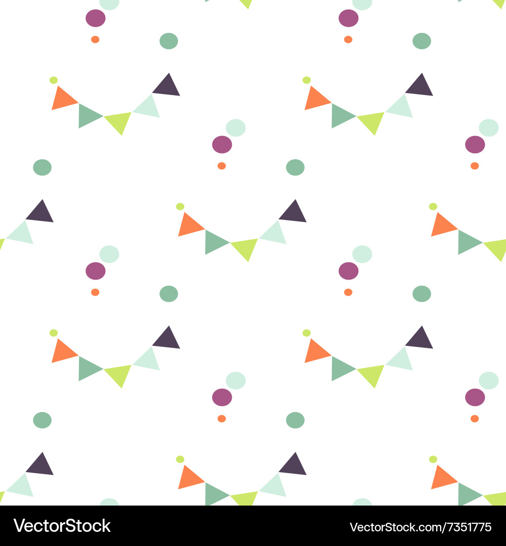 Bunting flag and confetti pattern vector image