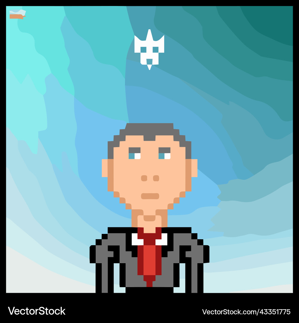 Cartoon character in pixel art using Vector Image