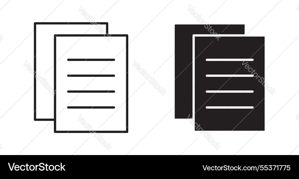 Copy icon set in thin line for web vector image