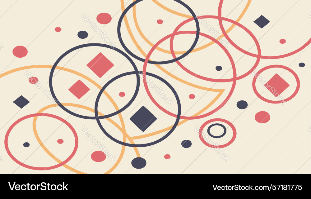 Dynamic abstract pattern of connected circles vector image