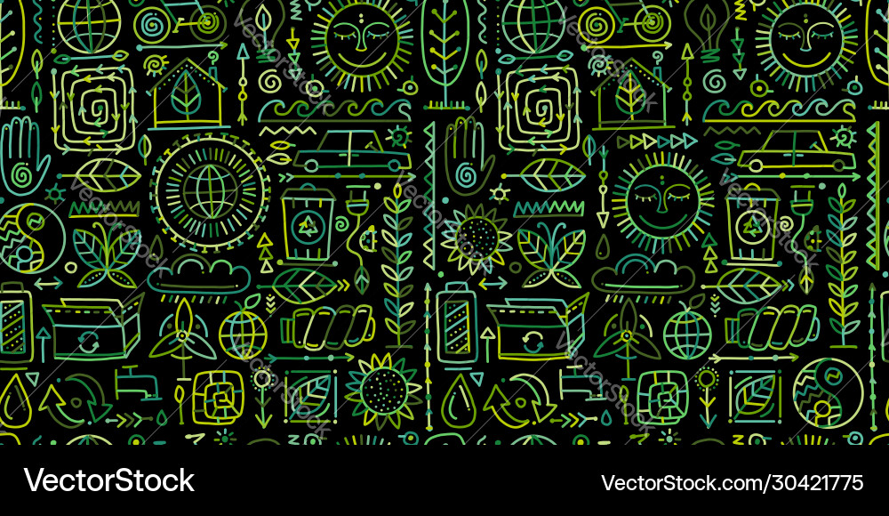 Ecology seamless pattern global environment Ecology seamless pattern global environment vector image