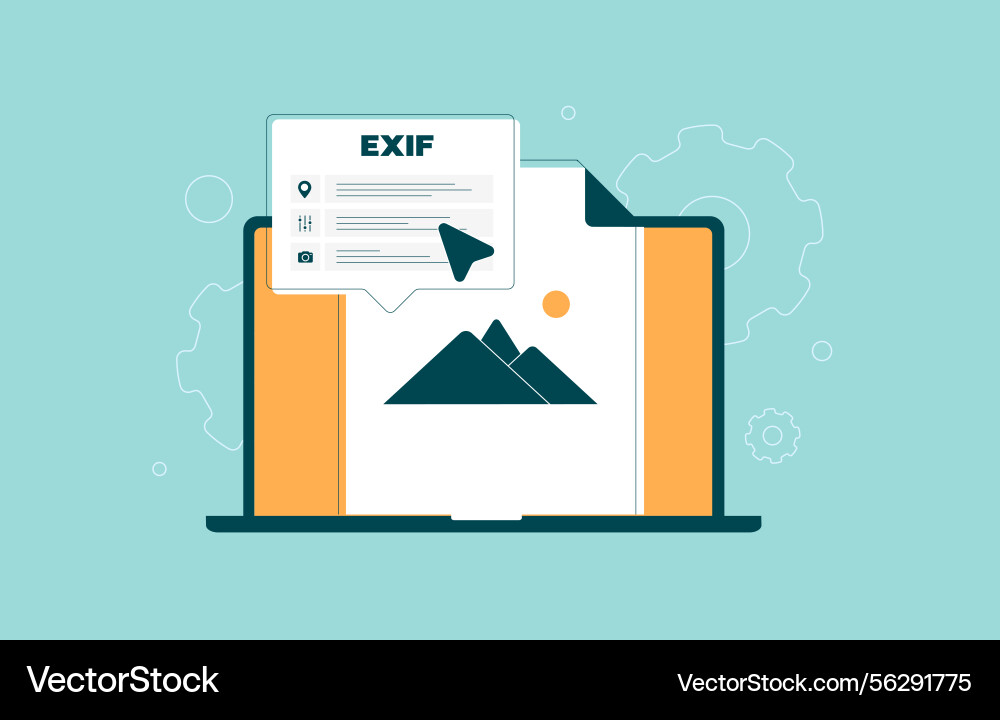 Exif data for metadata management Exif data for metadata management vector image