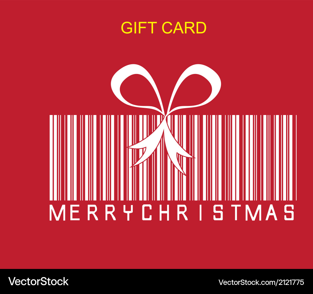 Gift concept with codebar over red background vector image