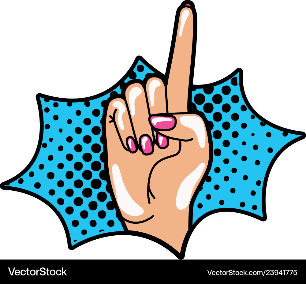 Hand with index finger up pop art Vector Image