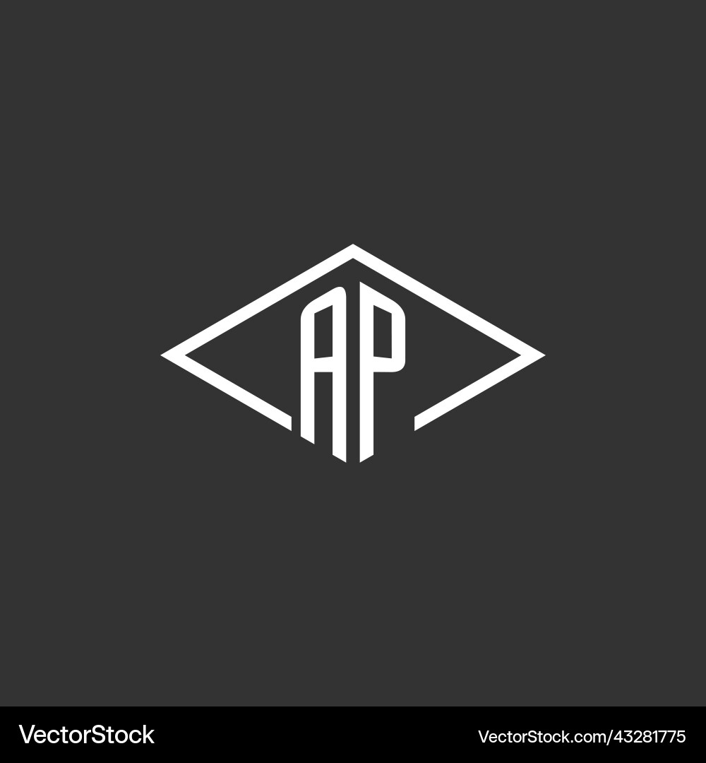 Initials ap logo monogram with simple diamond Vector Image