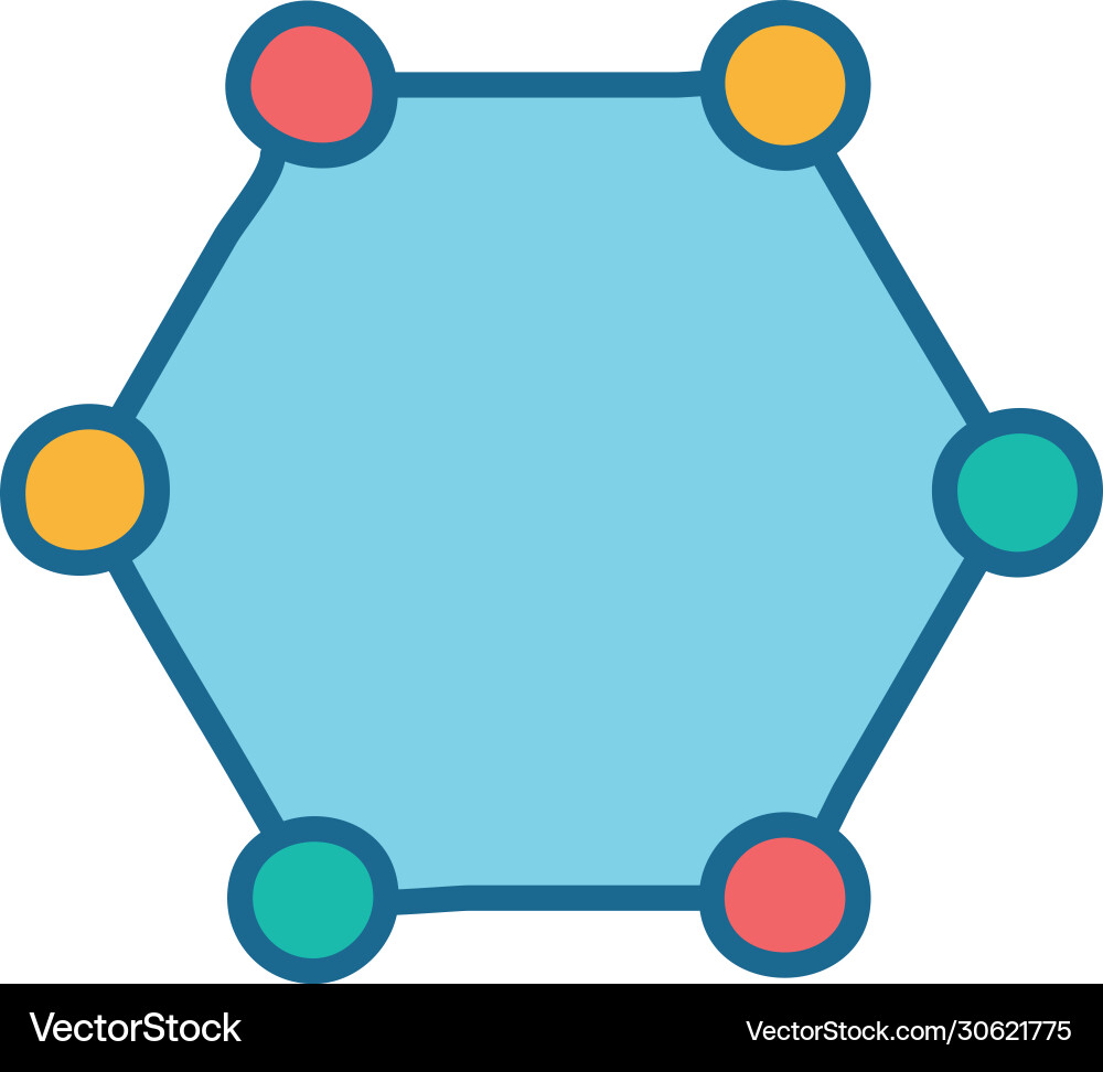 Isolated atom line and fill style icon vector image