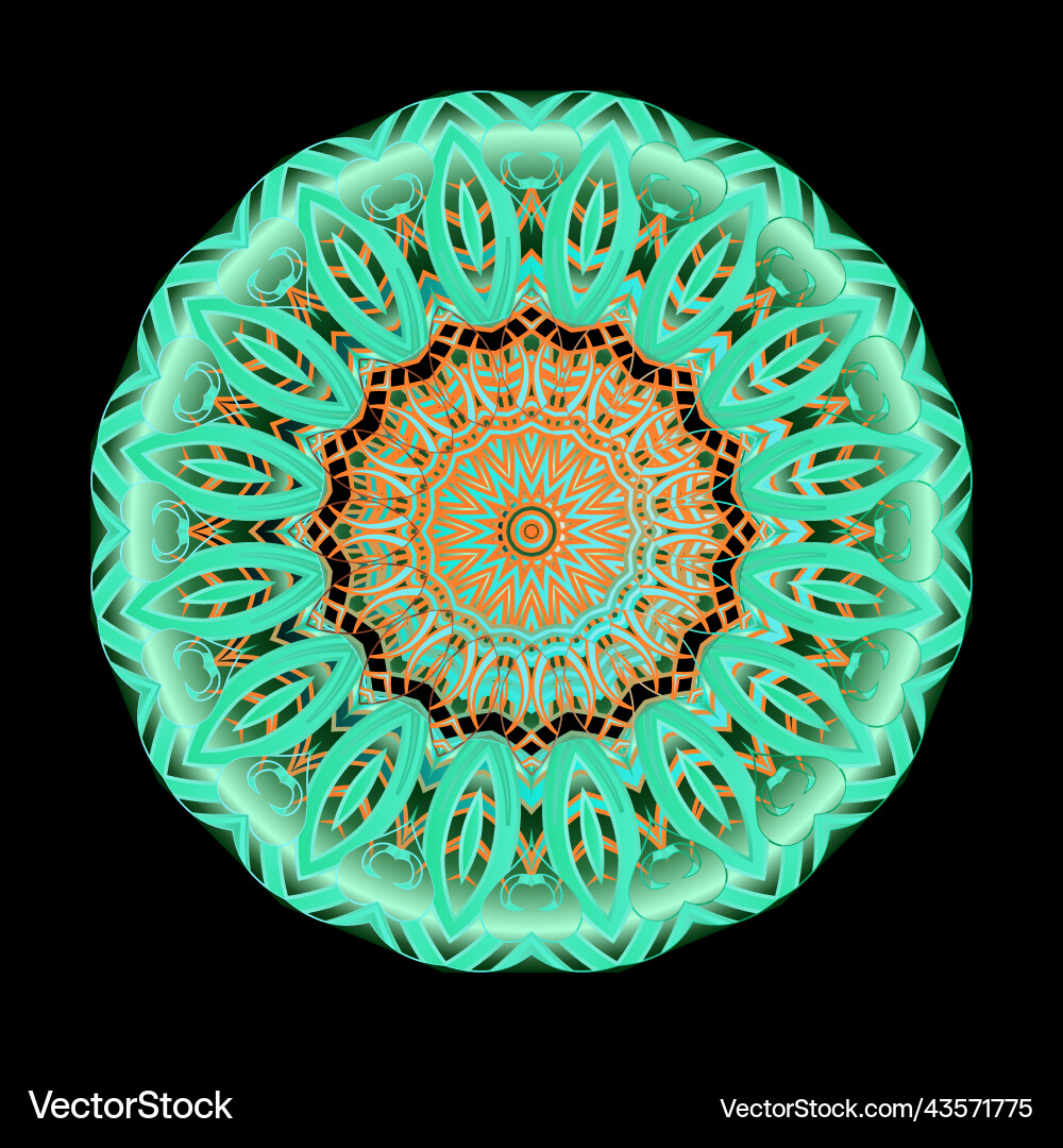 Mandala colorful round shiny pattern Mandala colorful round shiny pattern Vector Image