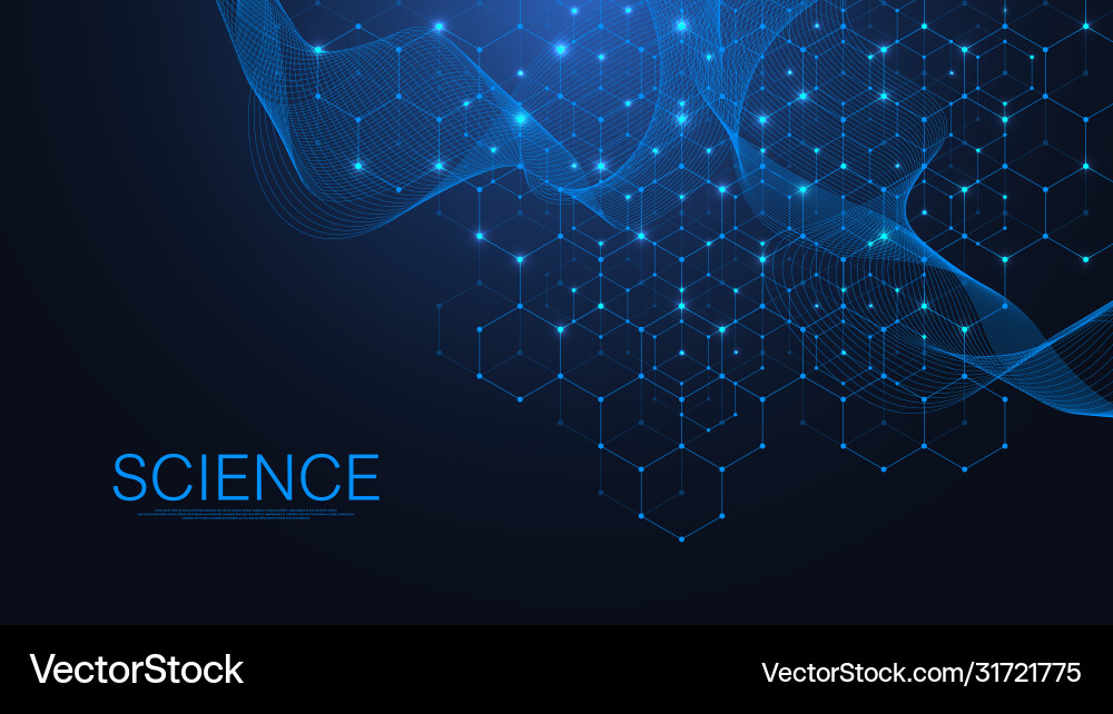 Molecular structure background science template Vector Image