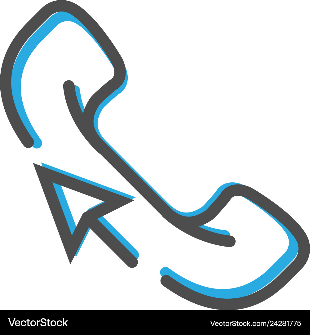 Phone call icon design interaction line Phone call icon design interaction line vector image