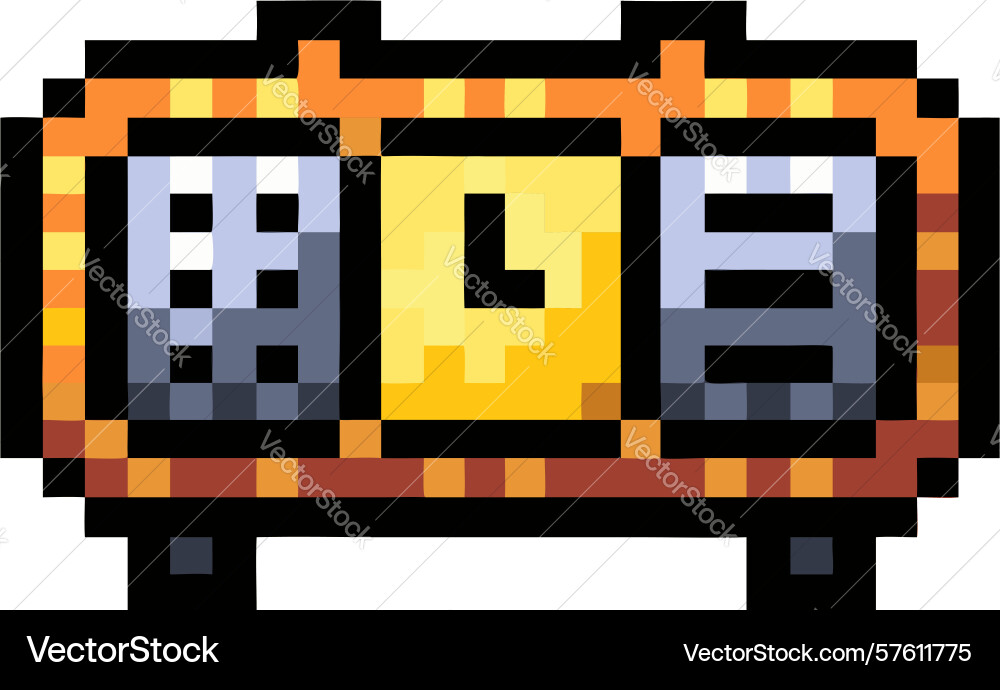 Pixel art digital clock display with time readout Vector Image