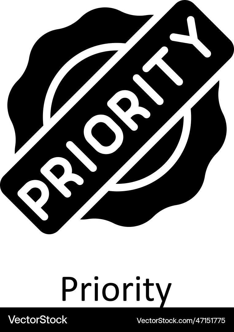 Priority solid icon design Vector Image