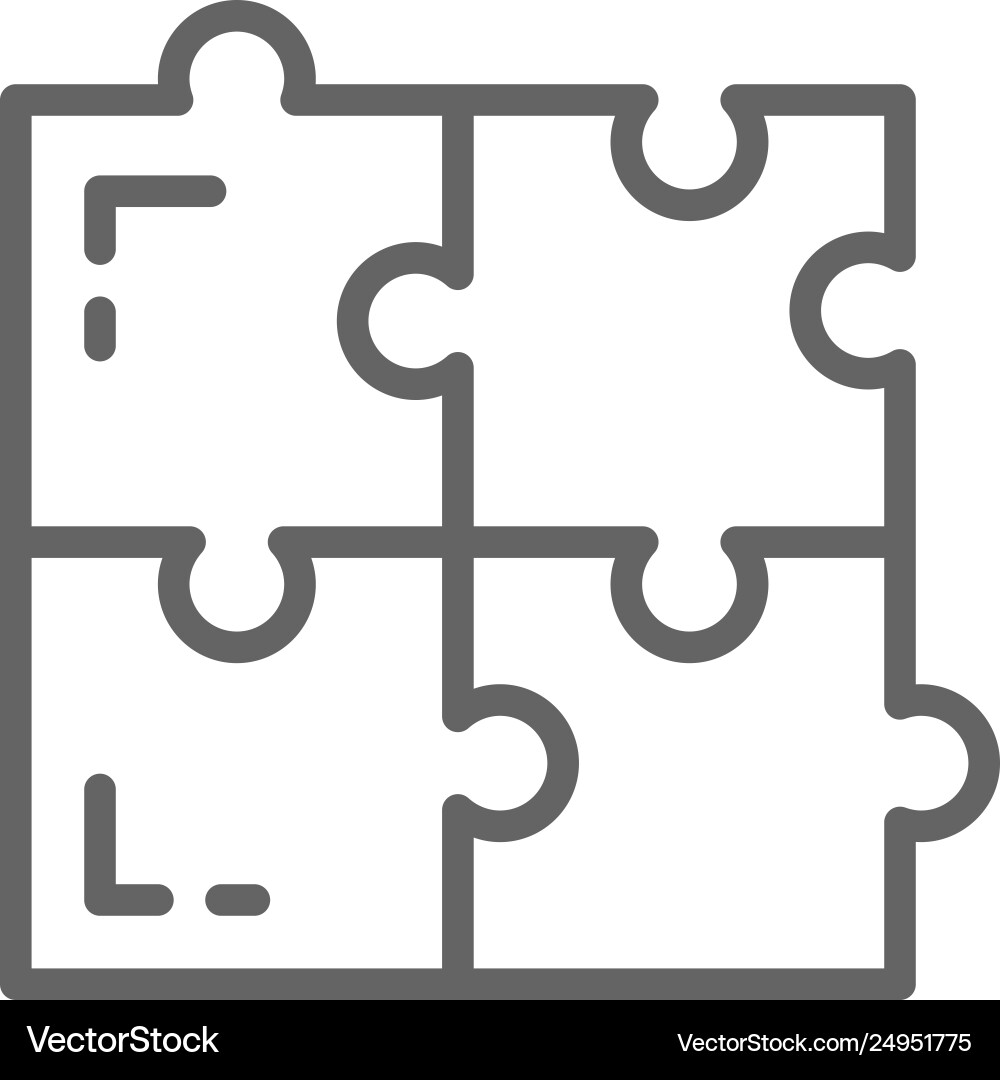 Puzzle simple solutions compatibility solving Puzzle simple solutions compatibility solving Vector Image