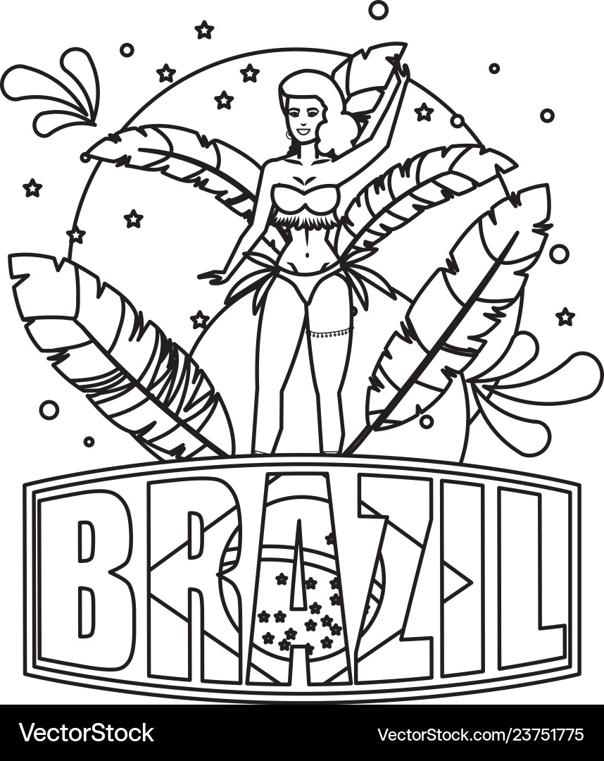 Schöne brasilianische Garota mit brasilianischen Label Schöne brasilianische Garota mit brasilianischen Label vektorbild