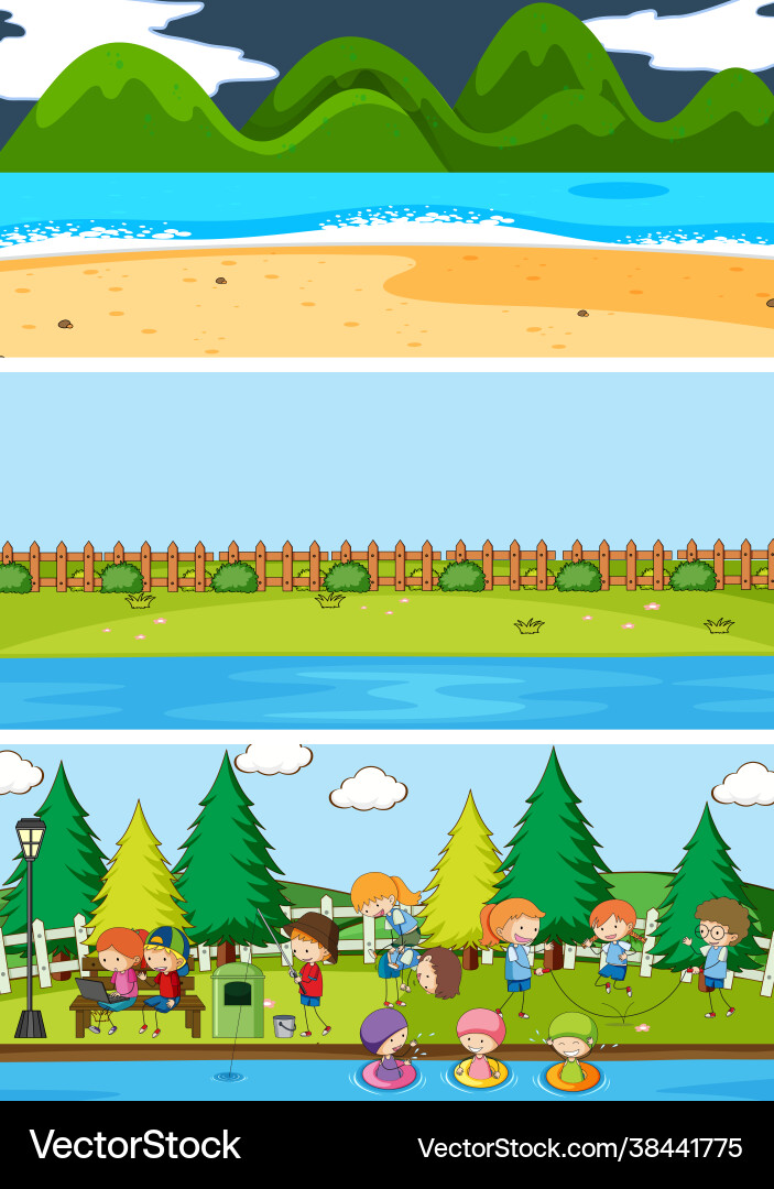 Set different horizontal scenes background Set different horizontal scenes background Vector Image