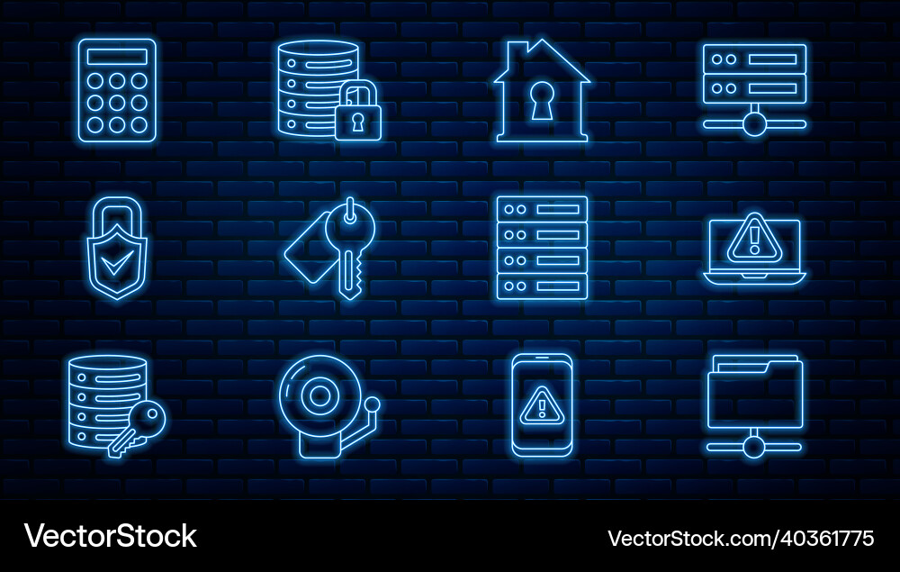 Set line ftp folder laptop with exclamation mark Set line ftp folder laptop with exclamation mark vector image