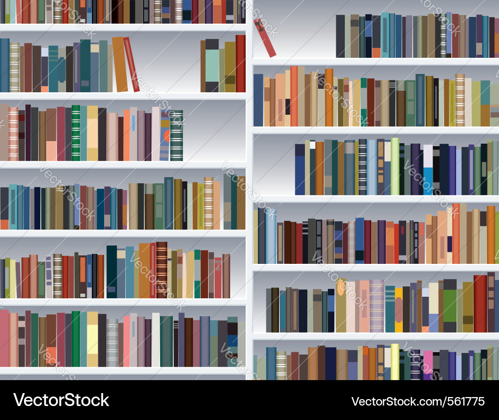 Stylish Bookshelf Display vector image