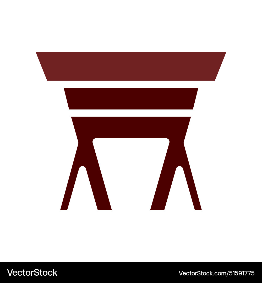 Table icon solid brown Royalty Free Vector Image
