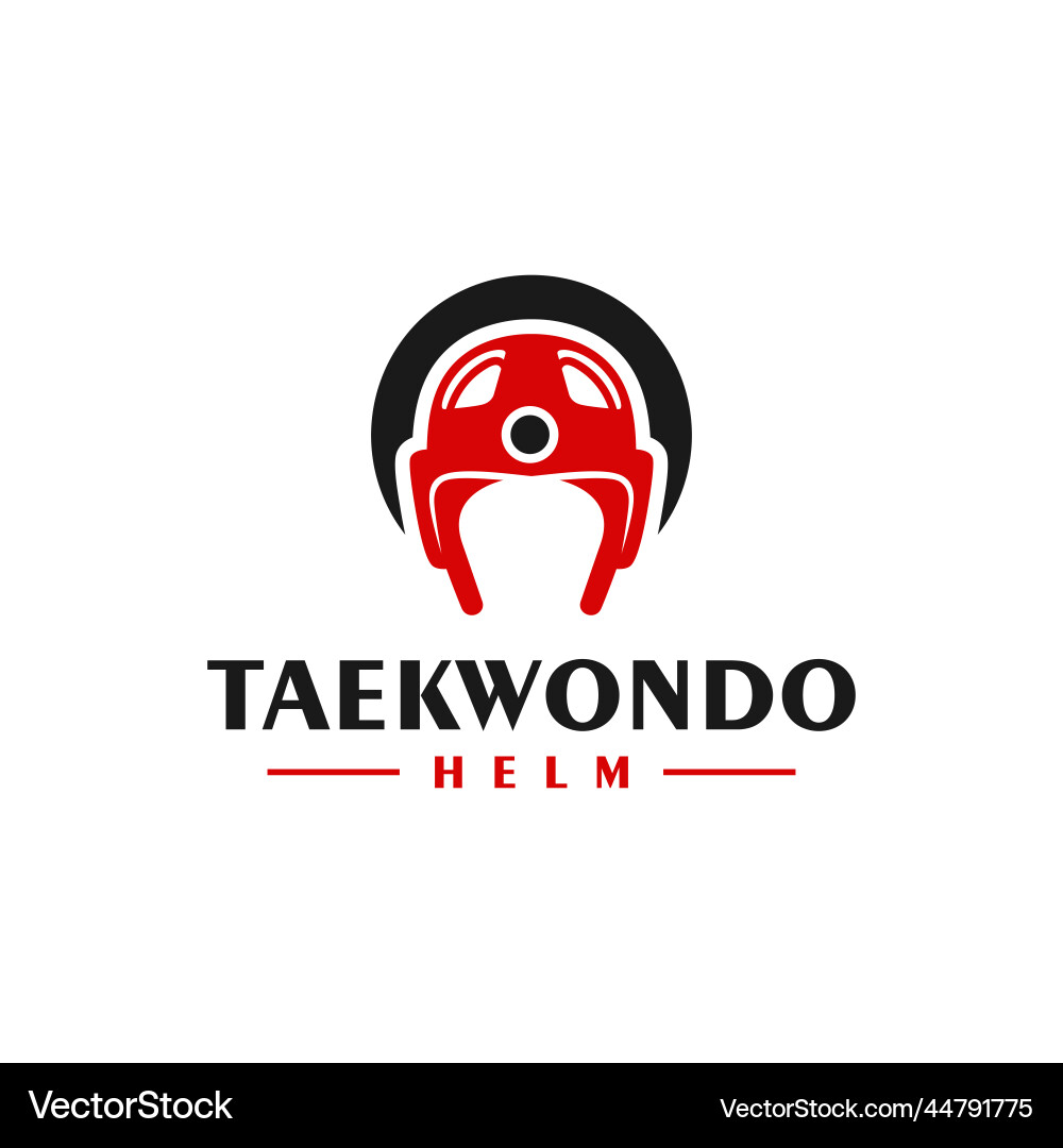Taekwondo Helmet Logo Vector Image