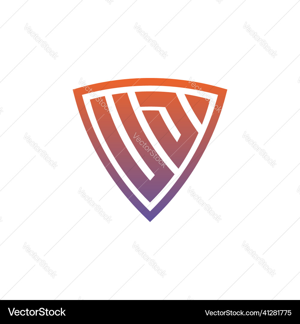 Ud logo shield monogram gradient style design Ud logo shield monogram gradient style design Vector Image