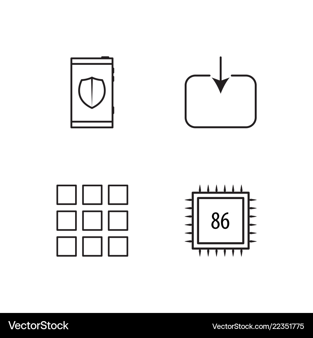 Web simple outlined icons set Vector Image