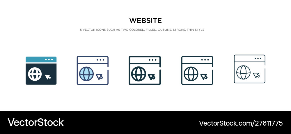 Website icon in different style two colored Vector Image