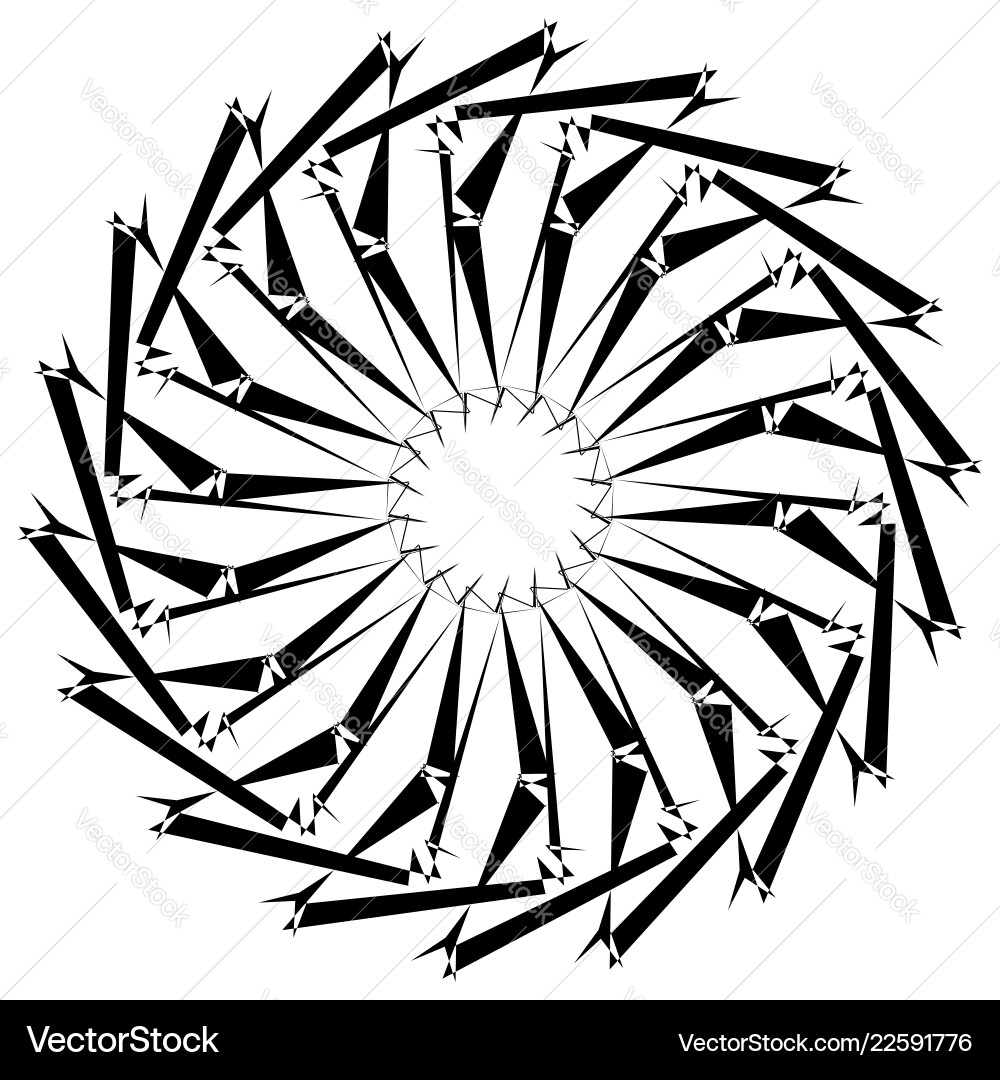 Abstract circular geometric element with radial Abstract circular geometric element with radial Vector Image