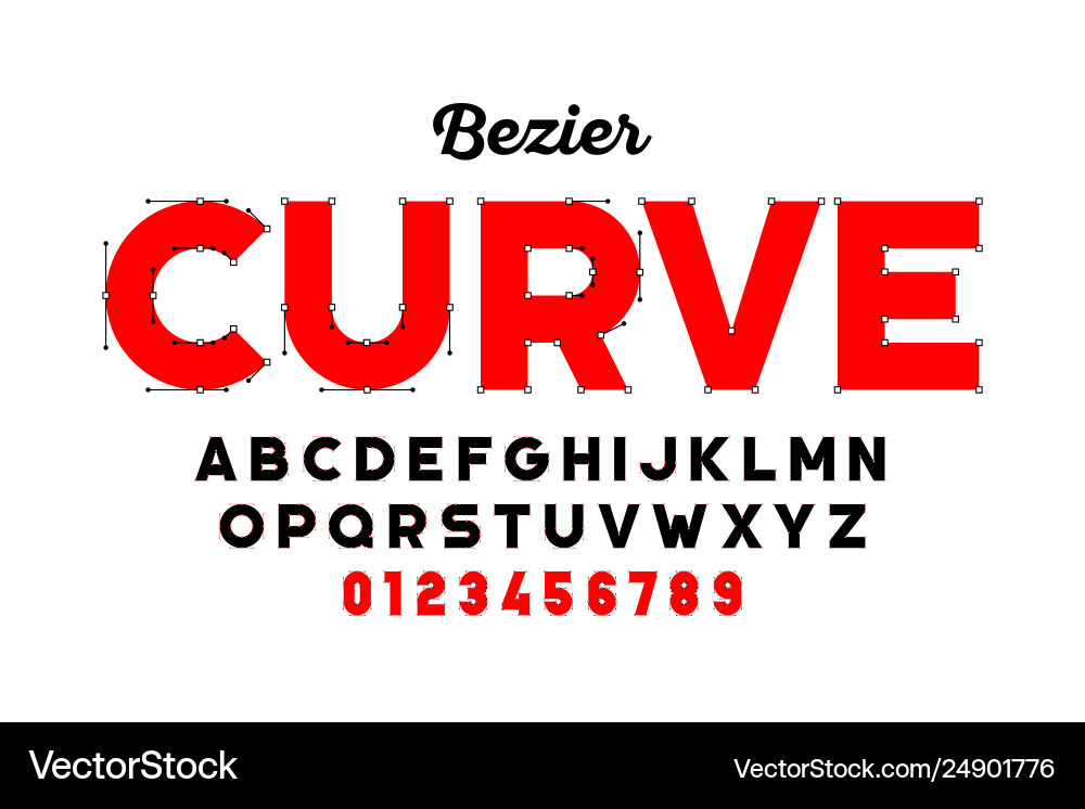 Bezier Font & Curve Toolkit vector image