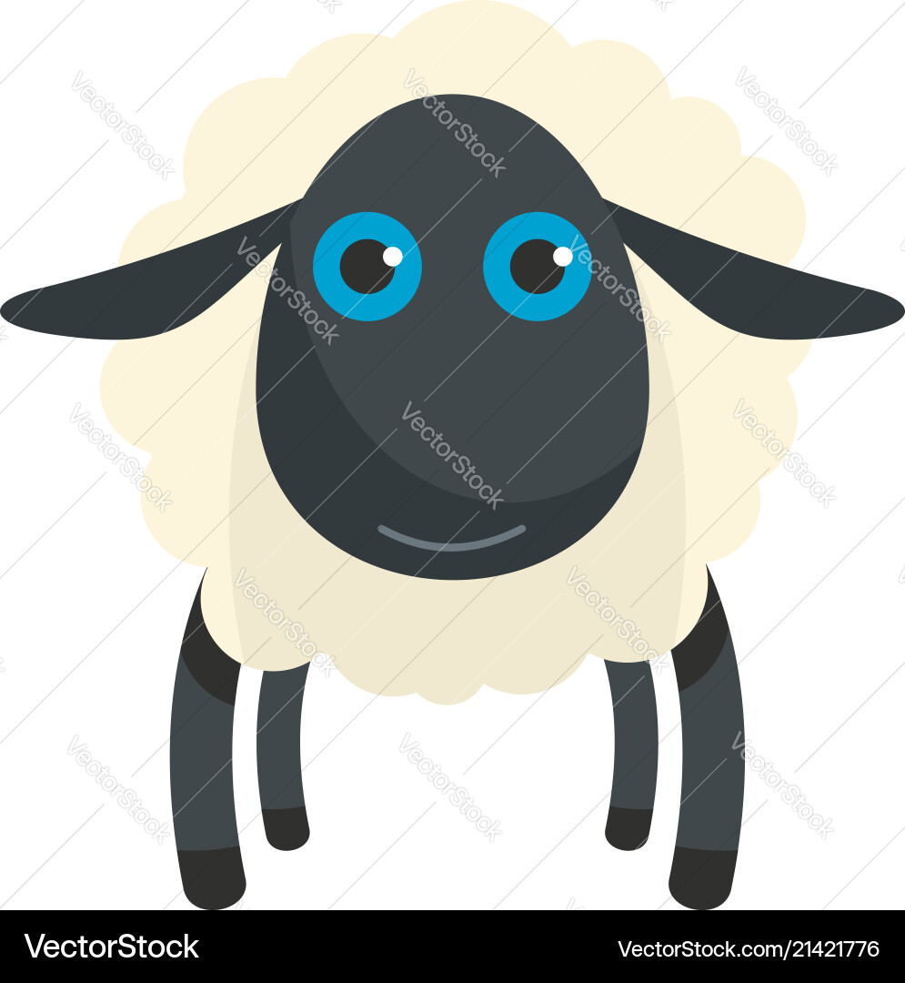 Black sheep icon flat style Royalty Free Vector Image