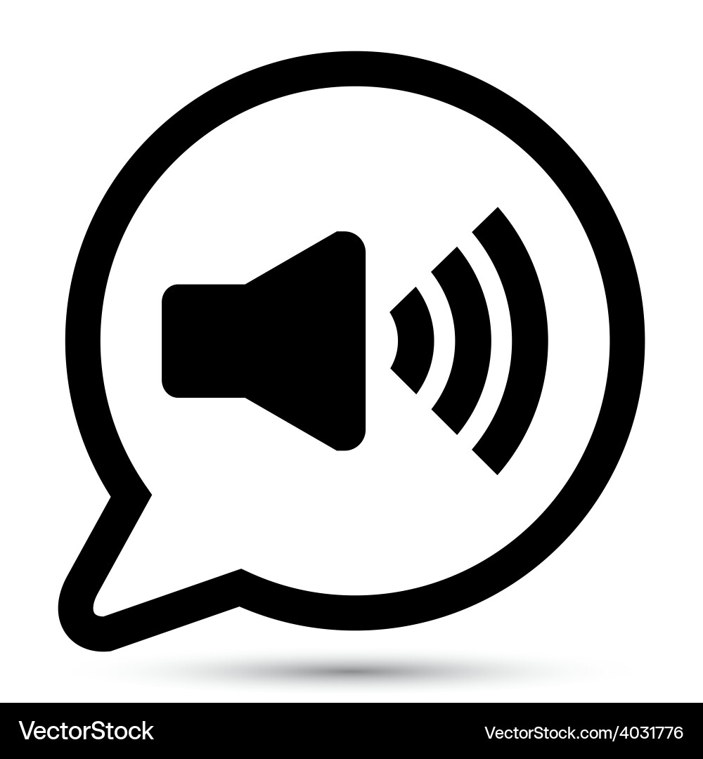 Bubble with sound on icon Vector Image