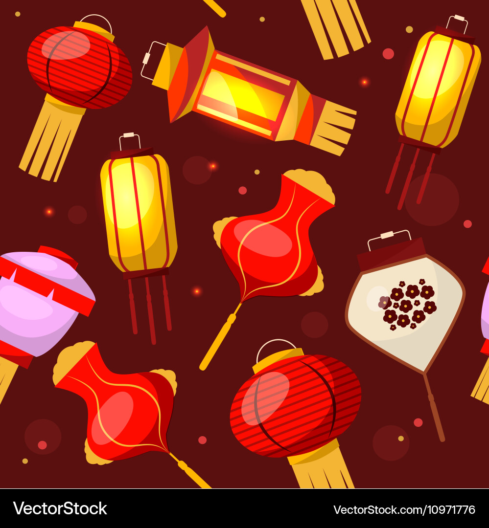 Chinese lantern background pattern Vector Image
